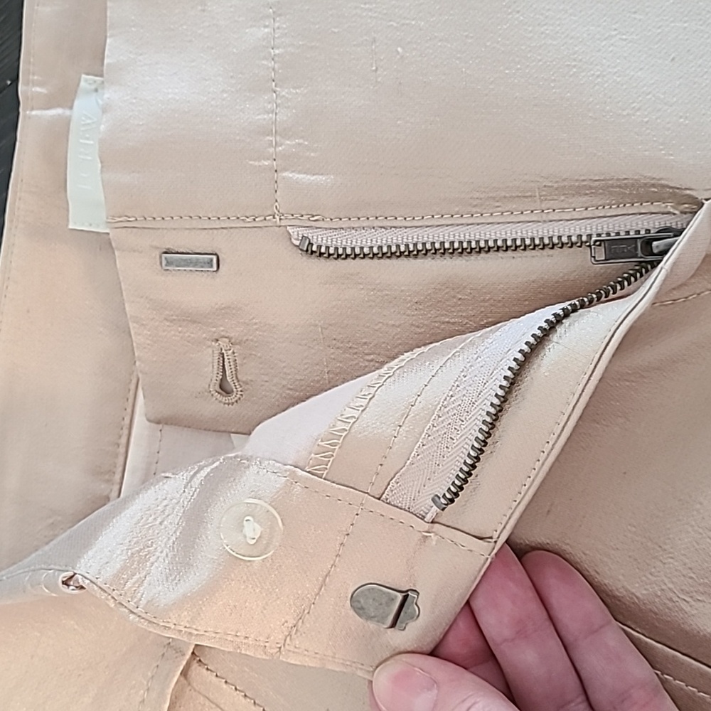 J. Crew Rose Gold Cropped Metallic Trousers - Picture 6 of 12